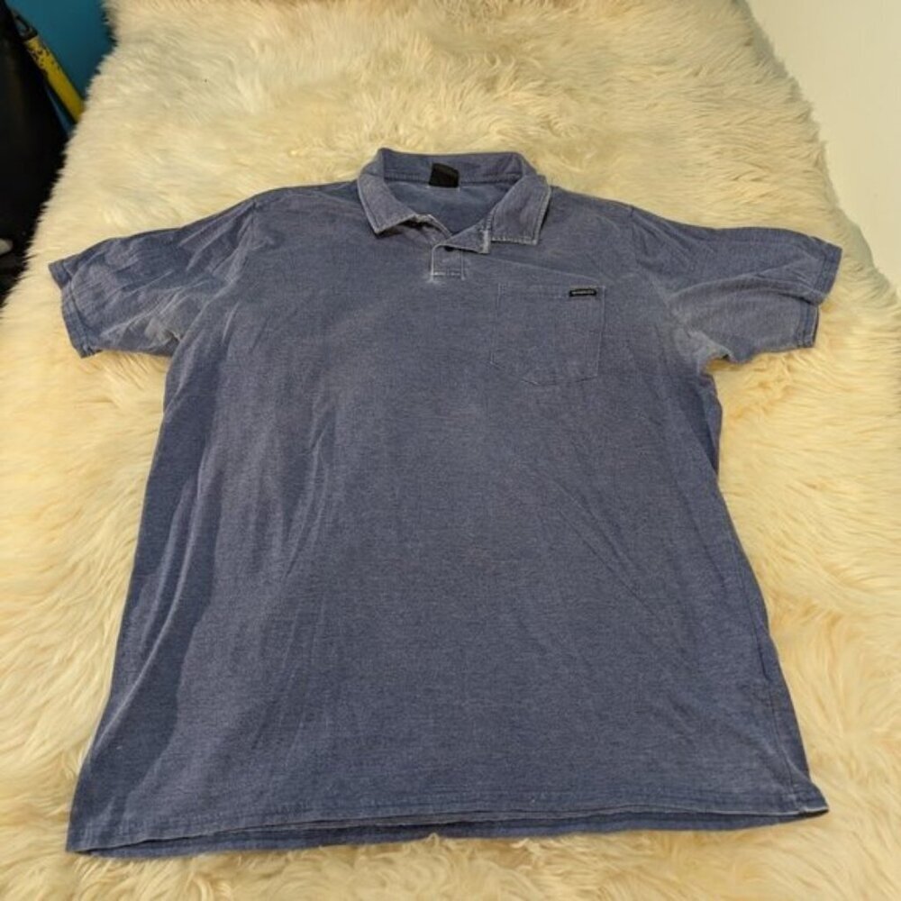 Vintage Sun Faded Blue Oakley Collared T Shirt Size XXL